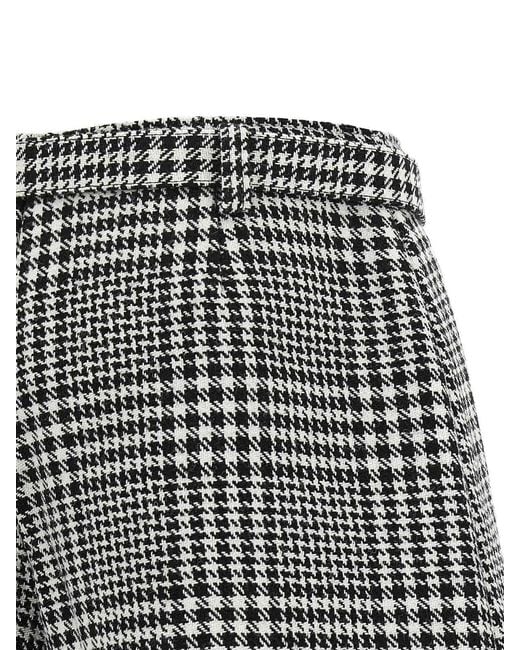 Self-Portrait Black Houndstooth Mini Skirt