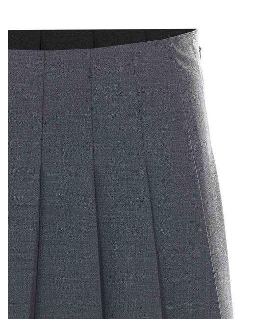 Self-Portrait Gray Pleated Mini Skirt