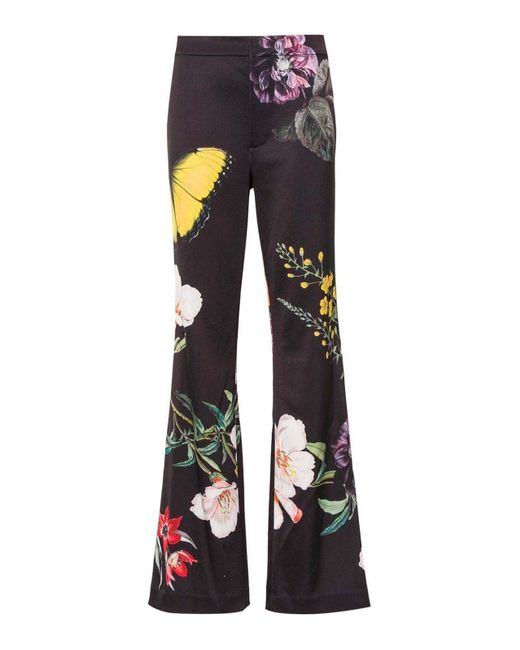 Alice + Olivia Blue Ronnie Printed Trousers