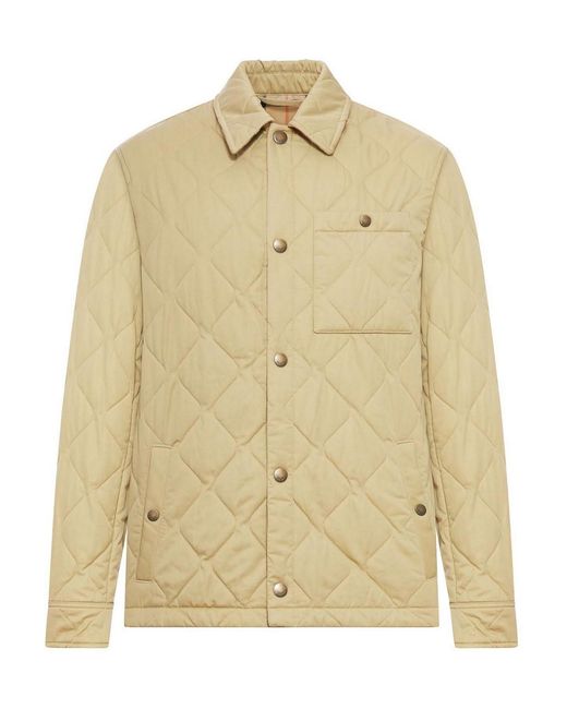 Burberry Natural Quilted Gabardine Overshirt for men