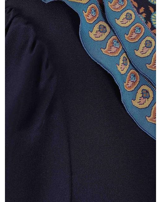 Etro Blue 여성 실크 셔츠