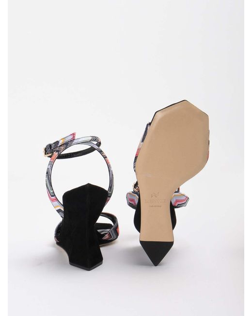 Missoni Black Laced Geometric Print Sandals