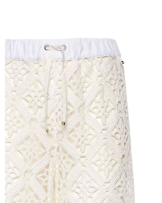 Herno White Cotton Blend Trousers