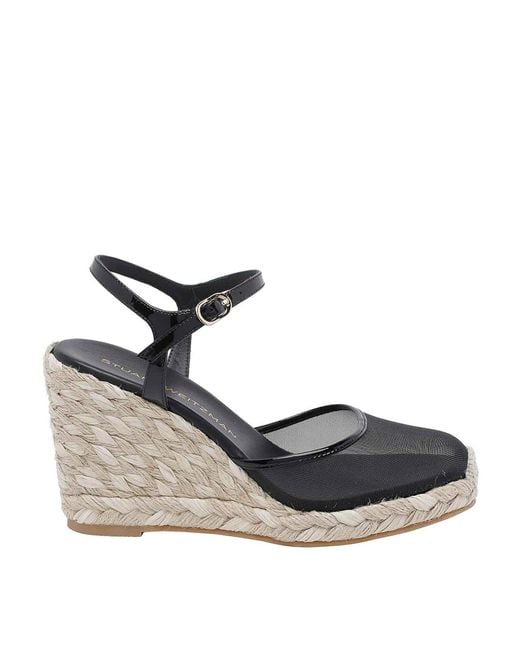 Stuart Weitzman Metallic Bareitall Wedge Espadrilles