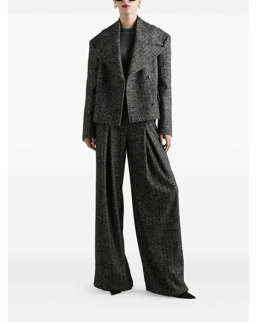 Dolce & Gabbana Black Double-Breasted Pinstriped Jacket