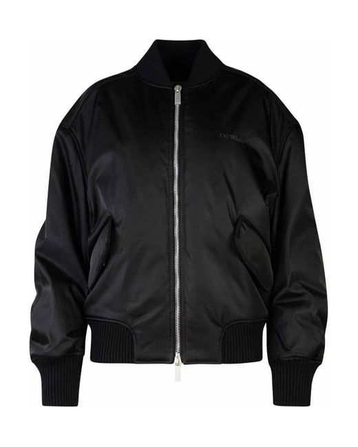 Off-White c/o Virgil Abloh Black Off- 'Ny' Polyamide Bomber Jacket