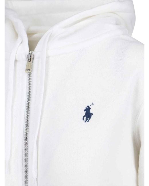 Polo Ralph Lauren White Logo Zip Sweatshirt