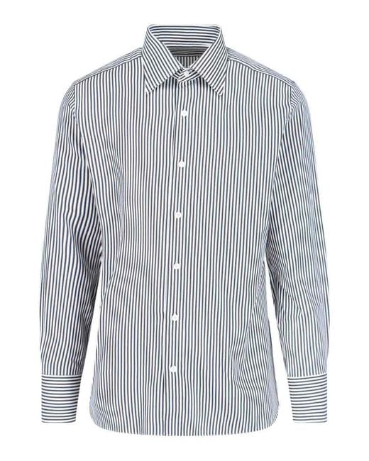 Tom Ford Blue Striped Slim Shirt for men