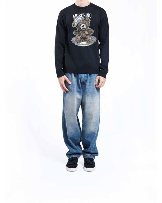 Moschino Black Knitted Bear for men