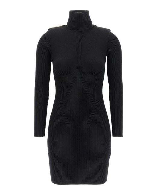 Elisabetta Franchi Black Chain Detail Dress