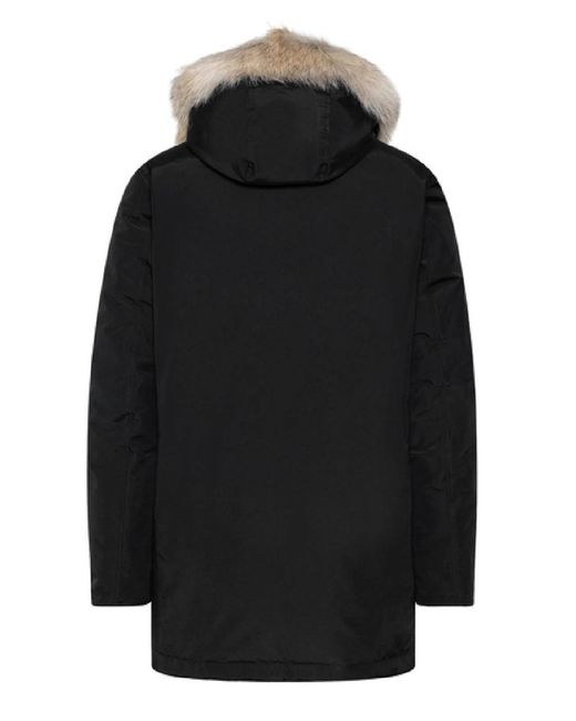 Woolrich Black Artic Anorak Cotton Blend Parka for men