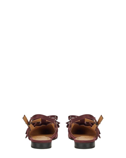 Ganni Brown Satin Ballerina