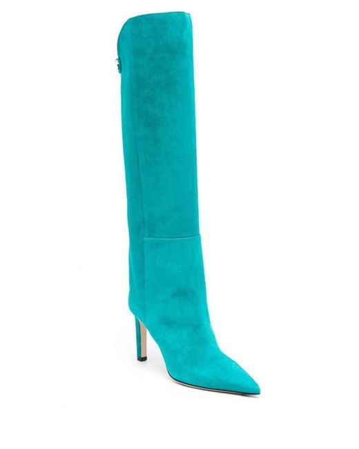 Jimmy Choo Blue Turquoise -green Alizze Mm Knee Boots