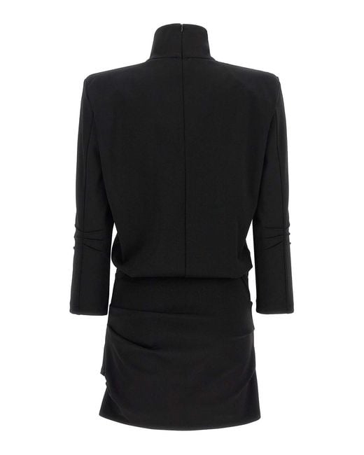 The Attico Black Structured Shoulder Dress