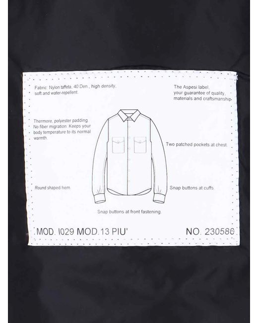 Aspesi Blue Nylon Shirt Jacket for men