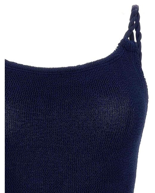 Hunza G Blue Whole 'Camille' Swimsuit