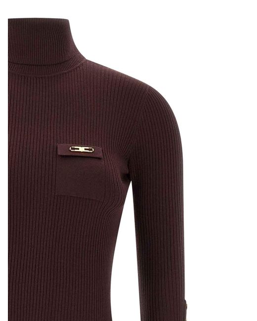 Elisabetta Franchi Purple Knitted Dress