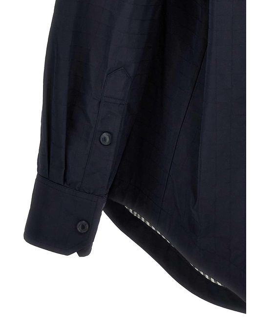 Thom Browne Blue Snap Front Overshirt for men