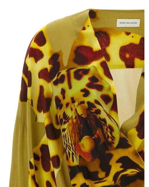 Dries Van Noten Yellow Printed Blouse