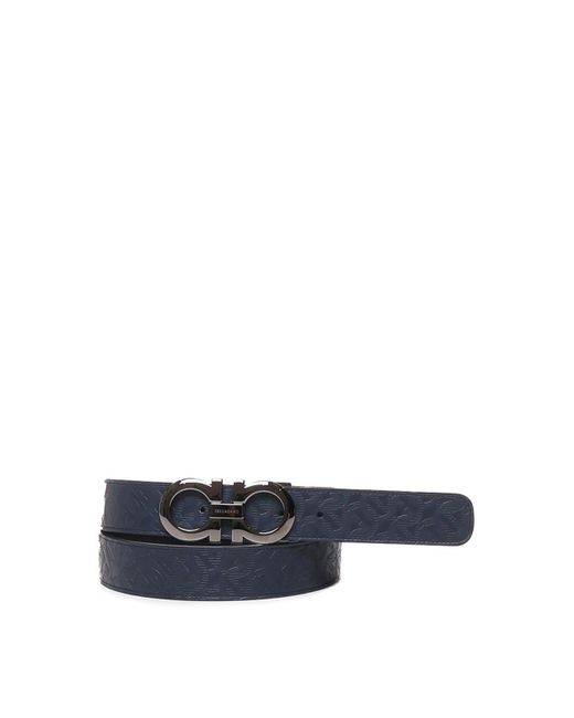 Ferragamo Blue 'gancini' Reversible Belt for men