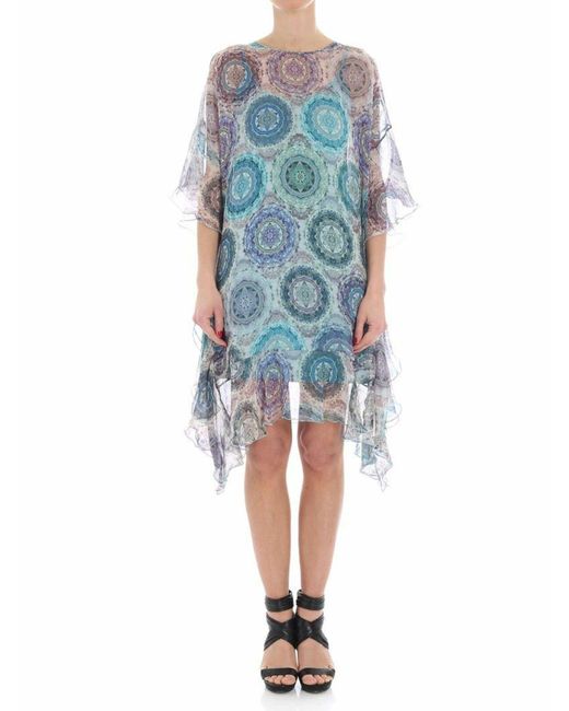 Fuzzi Blue Geometric Dress