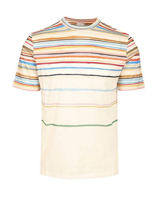 Paul Smith Natural Striped T-Shirt for men