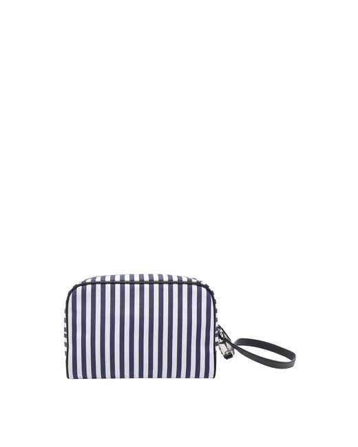 Dolce & Gabbana White Striped Handbag for men