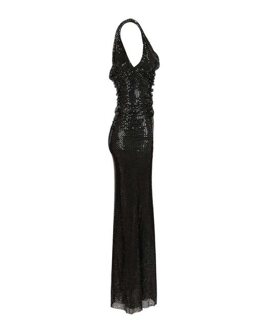 Self-Portrait Black Draped Dress