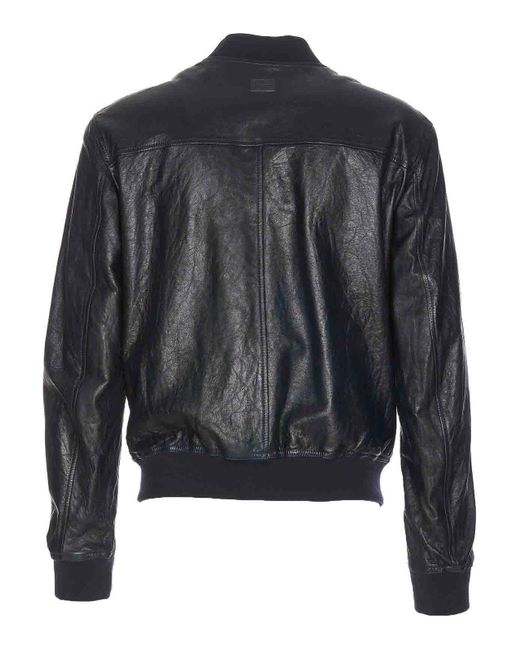 Dolce & Gabbana Blue Leather Jacket for men