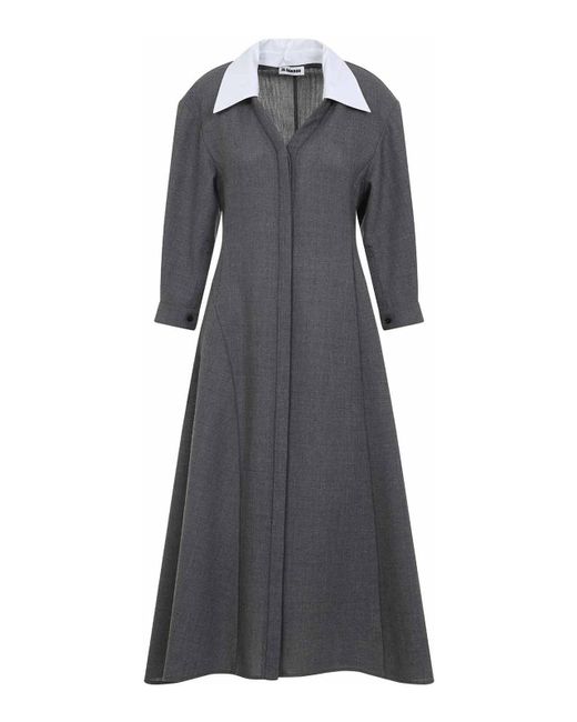 Jil Sander Gray 230 Mf Midi Dress