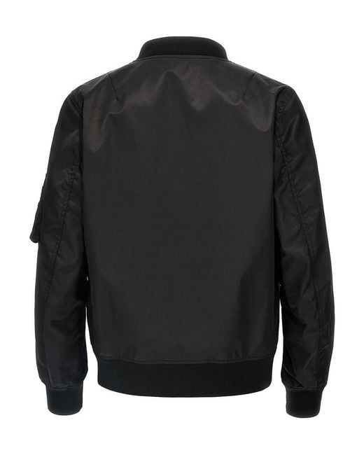 Valentino Garavani Black Logo Bomber Jacket for men