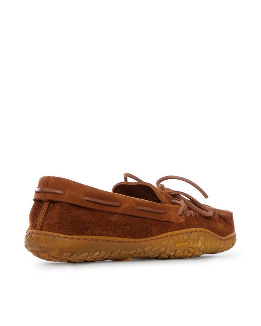 Buttero Brown Suede Boat Loafers With Vibram Sole for men