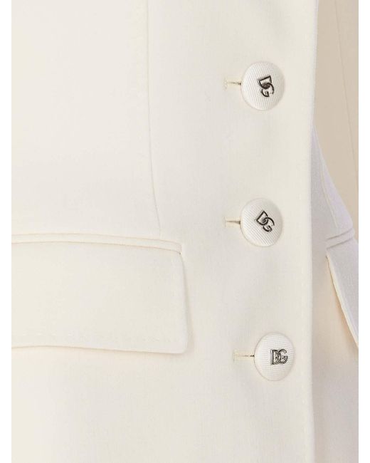 Dolce & Gabbana White Single Breasted Button Jacket