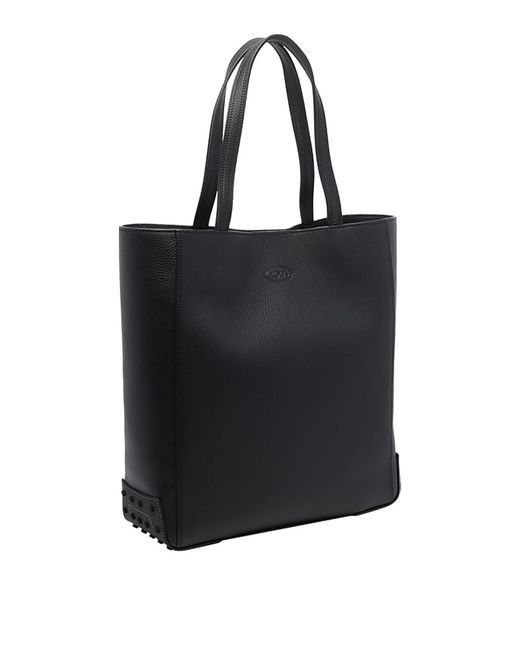 Tod's Black Medium Leather Tote Bag