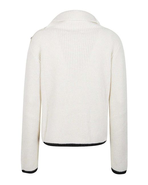 Liviana Conti White Wool Blend Turtleneck Sweater