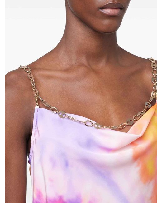 Rabanne Pink Printed Satin Top