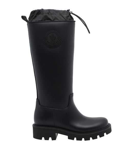 Moncler Black Kickstream High Rain Boots