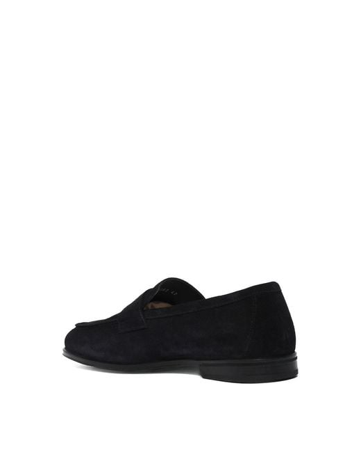 Doucal's Black Penny Adler Suede Moccasin for men