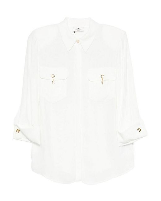 Elisabetta Franchi White Shirt With 3/4 Sleeves