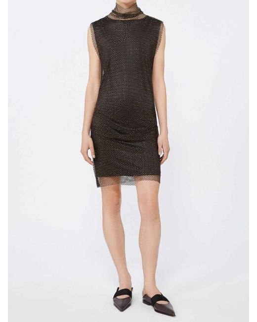 Sportmax Brown Empoli Sleeveless Dress With Rhinestones By