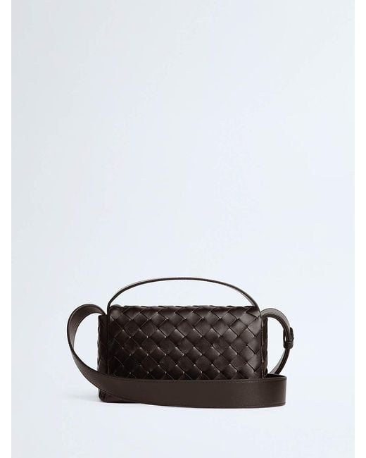 Bottega Veneta Black Intrecciato Mini Bag With Flap for men