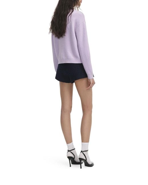 Self-Portrait Purple Cardigan With Crystal Finishes