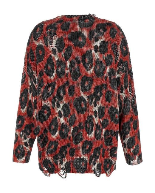 R13 Red Torn Sweater