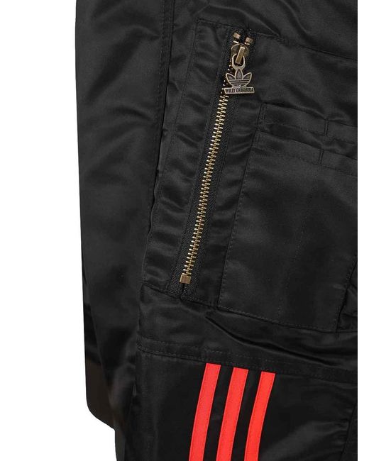 Adidas Originals Black Satin Bomber Jacket for men