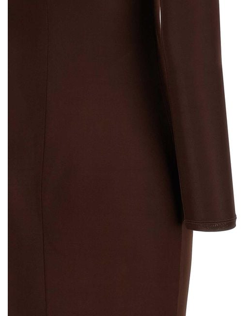 Elisabetta Franchi Brown Chain Dress