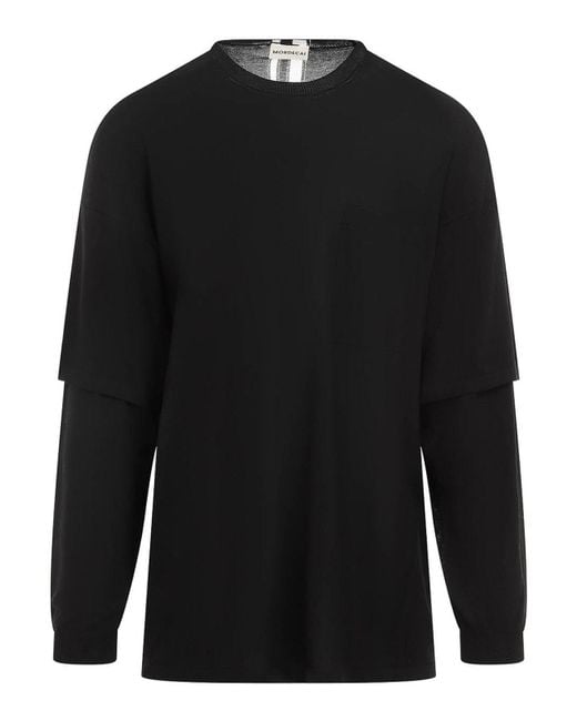 Mordecai Black Fresco Double Layer Sweater for men