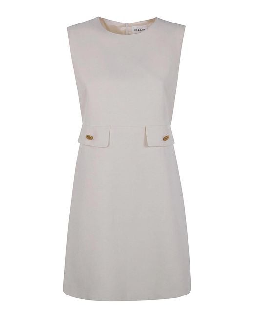 P.A.R.O.S.H. Gray Raisa26 Viscose Linen Mini Dress