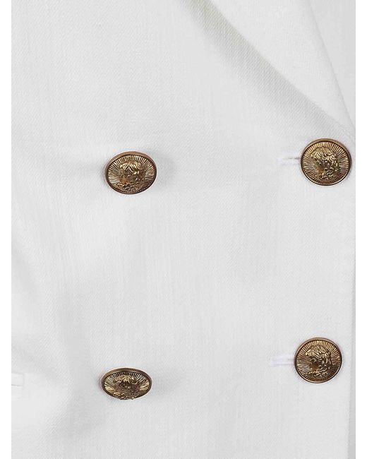 SAULINA White Cotton Blend Jacket