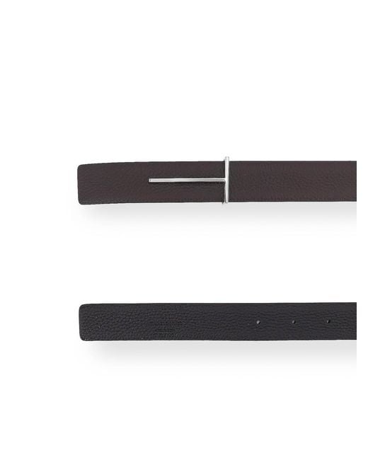 Tom Ford White Hammered Leather Belt for men
