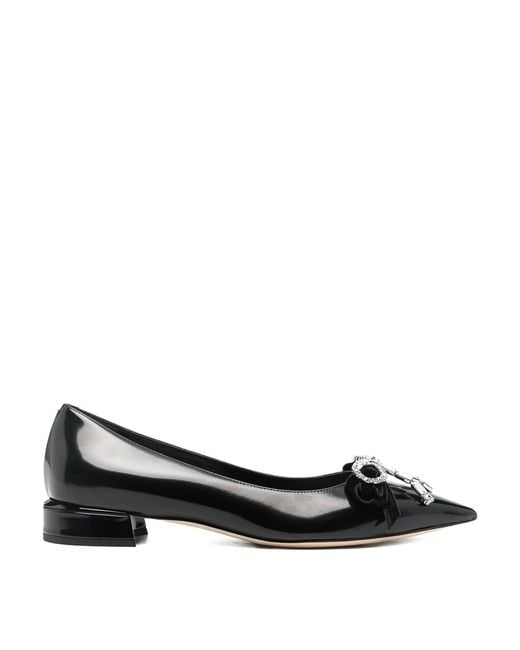Jimmy Choo Black Auria Leather Ballet Flats
